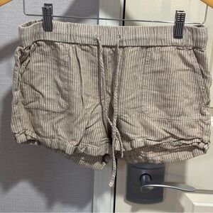 Volcom Beige Striped Women's Cargo Shorts